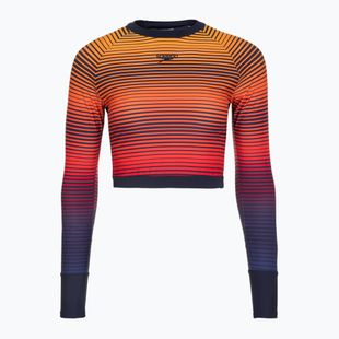 Longsleeve do pływania damski Speedo Placement Wrap Back Top blue/orange