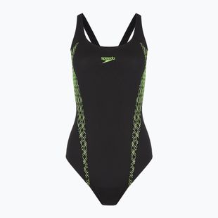Strój pływacki jednoczęściowy damski Speedo Panel Muscleback black/green