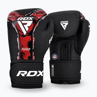 Rękawice bokserskie RDX Boxing New Aura F17 black/red