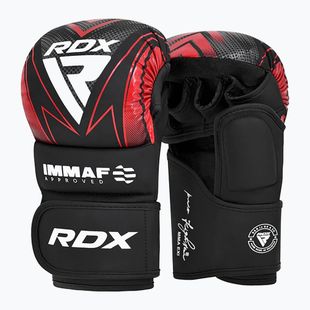 Rękawice grapplingowe RDX IMMAF Approved Shooted Grappling red