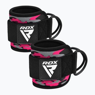 Paski z hakami na kostkę RDX A4 Ankle Straps For Gym Cable Machine pink