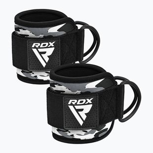 Paski z hakami na kostkę RDX A4 Ankle Straps For Gym Cable Machine grey