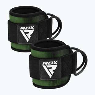 Paski z hakami na kostkę RDX A4 Ankle Straps For Gym Cable Machine army green