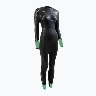 Pianka triathlonowa damska ZONE3 Vision black/eucalyptus green