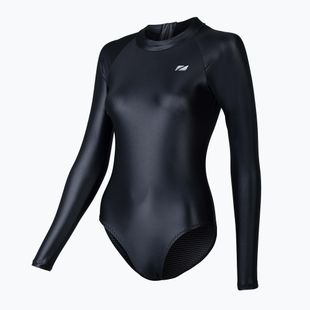 Strój pływacki jednoczęściowy damski ZONE3 OWS Ti+ Thermal High Neck LS black