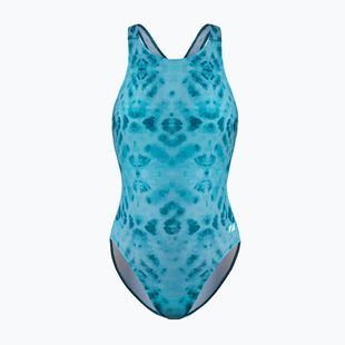 Strój pływacki jednoczęściowy damski ZONE3 Classic teal tie dye