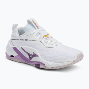 Buty do piłki ręcznej Mizuno Wav Stealth Neo 2 white/navy peony/peach parfait