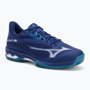 Buty do tenisa męskie Mizuno Wave Exceed Light 2 CC bellwether blue/ white/ fjord blue