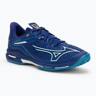Buty do tenisa męskie Mizuno Wave Exceed Tour 6 CC bellwether blue/ white/ fjord blue