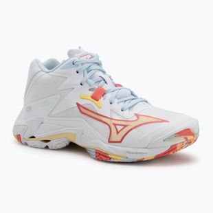 Buty do siatkówki damskie Mizuno Wave Lightning Z8 Mid white/calypso coral/pale banan