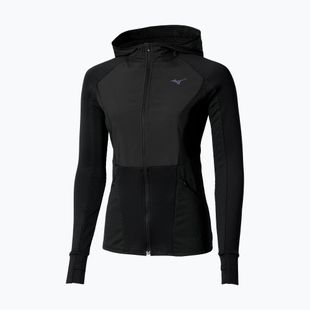 Kurtka do biegania damska Mizuno Active Warm Hybrid Full Zip Hooded black