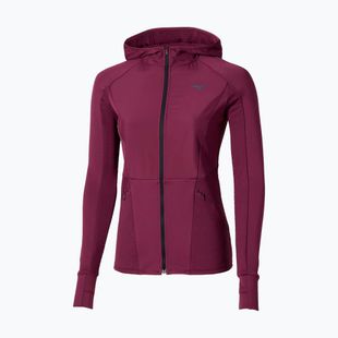 Kurtka do biegania damska Mizuno Active Warm Hybrid Full Zip Hooded dark purple