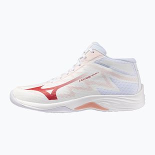 Buty do siatkówki damskie Mizuno Lightning Select Mid white/rose elegance/lava falls