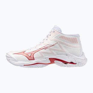 Buty do siatkówki damskie Mizuno Wave Lightning Elite Mid white/rose elegance/lava falls