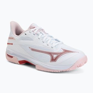 Buty do tenisa damskie Mizuno Wave Exceed Court CC W white/pinkesque/barbados cherr