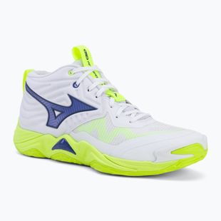 Buty do siatkówki Mizuno Wave Momentum Elite Mid white/lightning yellow/dazzling blue