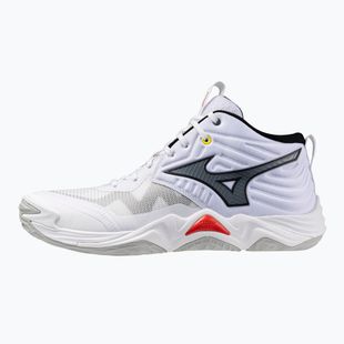 Buty do siatkówki Mizuno Wave Momentum Elite Mid white/black/fiery red