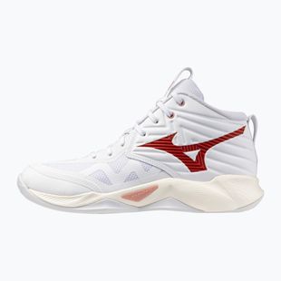 Buty do siatkówki damskie Mizuno Wave Momentum Pro Mid white/rose elegance/lava falls