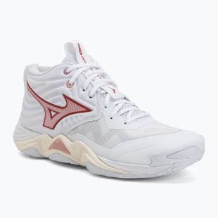 Buty do siatkówki damskie Mizuno Wave Momentum Elite Mid white/rose elegance/lava falls