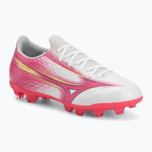 Buty piłkarskie dziecięce Mizuno Alfa III Select Jr FG white/fuchsia purple