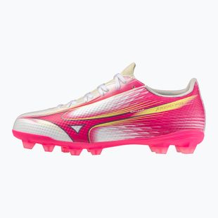Buty piłkarskie dziecięce Mizuno Alfa III Select Jr FG white/fuchsia purple