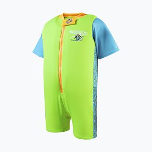 Strój pływacki jednoczęściowy dziecięcy Speedo Printed Float Suit chima azure blue/fluro green