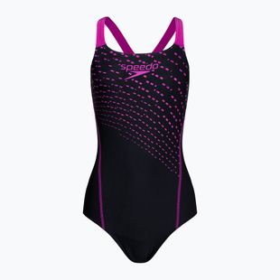 Strój pływacki jednoczęściowy damski Speedo Medley Logo Medalist black/purple