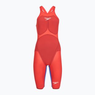Strój pływacki jednoczęściowy damski Speedo Fastskin LZR Pure Valor 2.0 Openback Kneeskin flame red/cobalt pop