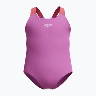 Strój pływacki jednoczęściowy dziecięcy Speedo Learn To Swim Medalist neon violetl