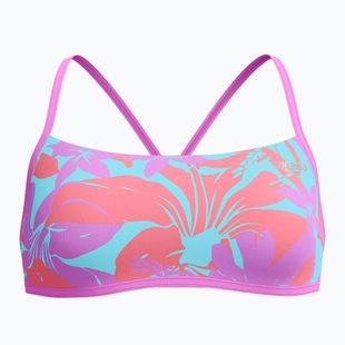 Góra od stroju pływackiego Speedo Allover Digital Crossback Crop Top kaluna floral/arctic glass