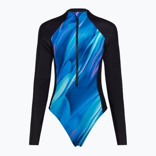 Strój pływacki jednoczęściowy damski Speedo Printed LS Zip One Piece rapture glow/dark teal