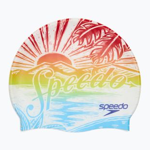 Czepek pływacki Speedo Printed Silicone volcanic orange speedo sunset