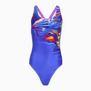 Strój pływacki jednoczęściowy damski Speedo Placement Digital Powerback molten blend/cobalt pop