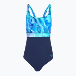 Strój pływacki jednoczęściowy damski Speedo Shaping Contour Eclipse Printed turquoise gem