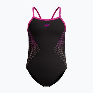 Strój pływacki jednoczęściowy dziecięcy Speedo Platisol Placement Thinstrap Muscleback flare pink