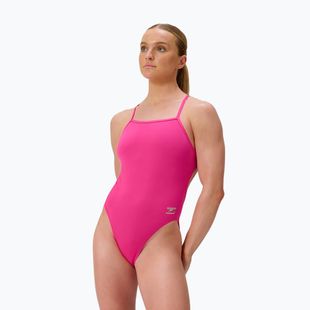 Strój pływacki jednoczęściowy damski Speedo FL Solid V-Back flare pink