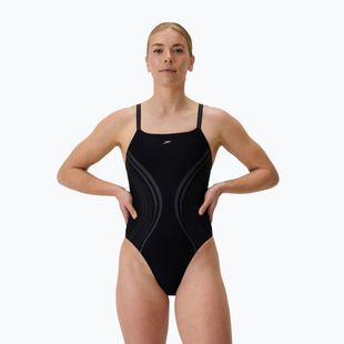 Strój pływacki jednoczęściowy damski Speedo Printed Active Back black