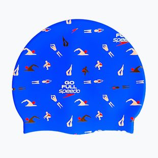 Czepek pływacki Speedo Printed Silicone speedo blue go full speedo swimmers