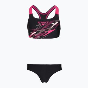 Strój kąpielowy dwuczęściowy dziecięcy Speedo Medley Logo Racerback 2pc anthracite/pink
