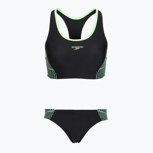 Strój kąpielowy dwuczęściowy damski Speedo Placement Raceback 2pc anthracite/clover
