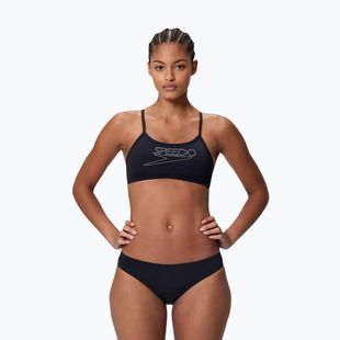 Strój pływacki dwuczęściowy damski Speedo Endurance+ Logo Thin Strap anthracite