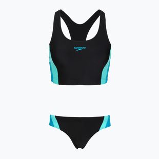 Strój pływacki jednoczęściowy damski Speedo Colourblock Splice 2.0 anthracite/mayanblue