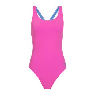 Strój pływacki jednoczęściowy damski Speedo Solid Powerback neon flamingo