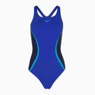 Strój pływacki jednoczęściowy damski Speedo Solid Splice Medalist sapphire/peacoat