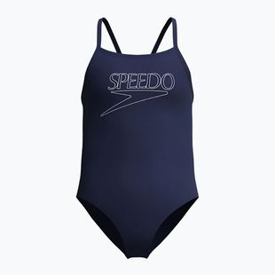 Strój kąpielowy jednoczęściowy dziecięcy Speedo Endurance+ Logo Thinstrap peacoat
