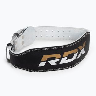 Pas do podnoszenia ciężarów RDX Belt 4" Leather black/gold