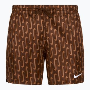 Szorty kąpielowe męskie Nike Swoosh Link 5" Volley cacao wow