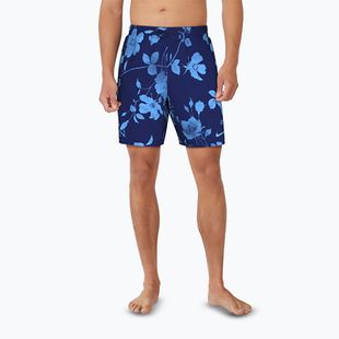 Szorty kąpielowe męskie Nike Fine Floral 7" Volley midnight navy
