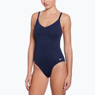 Strój pływacki jednoczęściowy damski Nike Essential V-Neck midnight navy