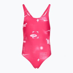 Strój pływacki jednoczęściowy dziecięcy Nike Hydrastrong Fastback rush pink